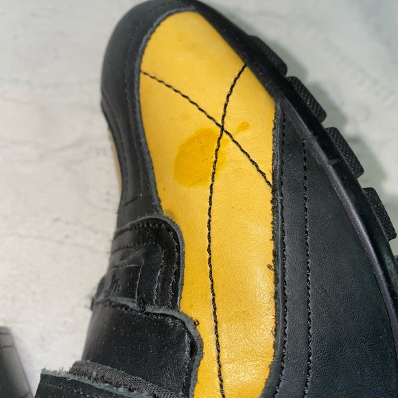 Donald J Pliner DJP LEATHER Black & Yellow Sneaker - Picture 9 of 15